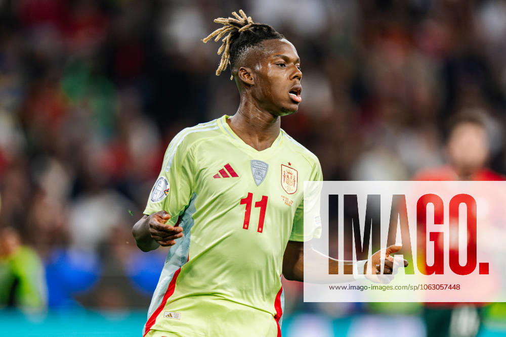 Portugal Vs Spain during the UEFA Nations League 2025 final match in Munich, Germany Nico Williams of Spain seen during the UEFA Nations League 2025 final match between Portugal and Spain at Munich Football Arena in Munich, Germany.