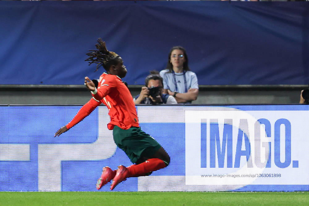 Geovany Quenda of Portugal celebrates after scoring a goal during the UEFA UNDER21 Championship Slovakia 2025 match between Portugal and Poland at Stadion na Sihoti. FInal Score; Portugal 5:0 Poland. Trenczyn Slovakia - ZUMAs197 20250614_aab_s197_114