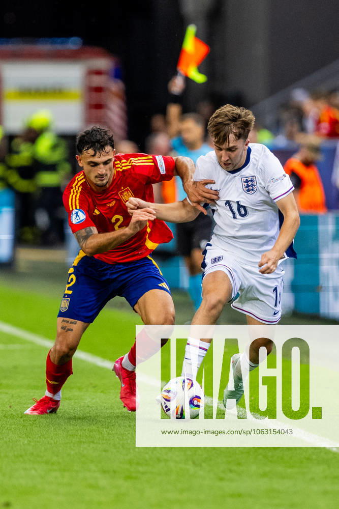 SPAIN U21, U 21 - ENGLAND U21 Marc Pubill of Spain and Jack Hinshelwood of England during the UEFA European Under-21 Championship 2025 Quarterfinal football match between Spain U21 and England U21. Stadium City Arena, Trnava, Slovakia, June 21, 2025. Photo by Branislav Racko