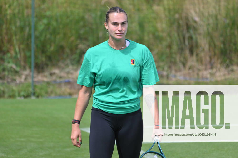 Wimbledon Tennis Championships - Practice Day LONDON, UNITED KINGDOM - June 23: Belarusian tennis player Aryna Sabalenka plays on the grass practice courts ahead of the Wimbledon tennis championships held at the All England, All England Lawn Tennis and Croquet Club in London, United Kingdom on June 23, 2025. Ray Tang Anadolu London United Kingdom. Editorial use only. Please get in touch for any other usage.