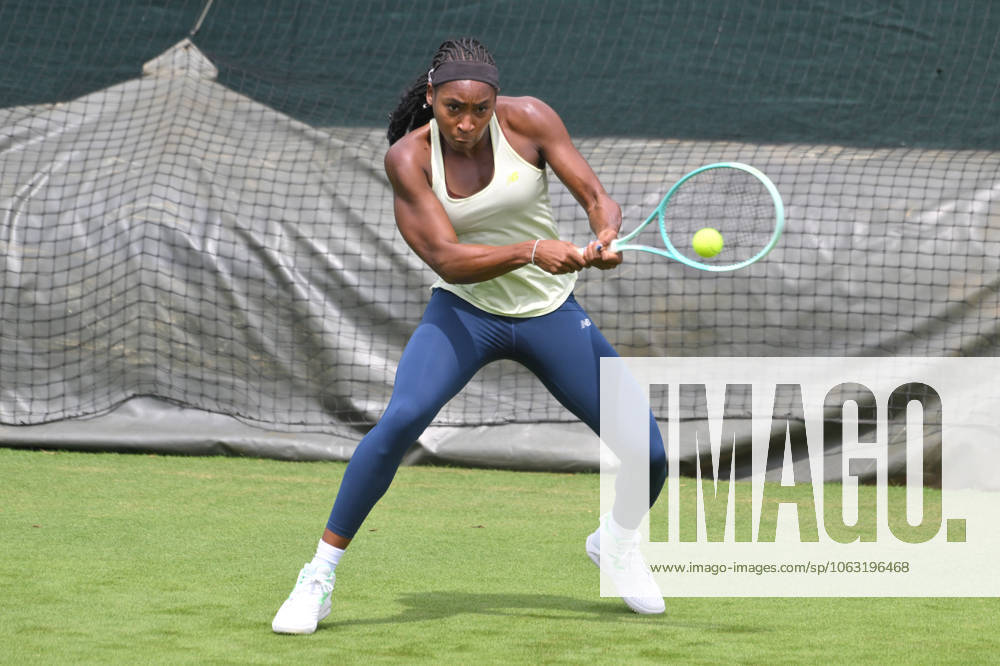 Wimbledon Tennis Championships - Practice Day LONDON, UNITED KINGDOM - June 23: American tennis player Coco Gauff plays on the grass practice courts ahead of the Wimbledon tennis championships held at the All England, All England Lawn Tennis and Croquet Club in London, United Kingdom on June 23, 2025. Ray Tang Anadolu London United Kingdom. Editorial use only. Please get in touch for any other usage.