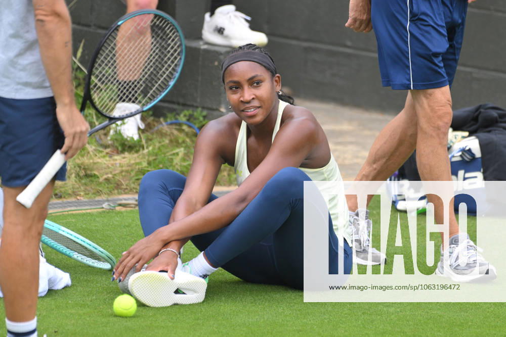 Wimbledon Tennis Championships - Practice Day LONDON, UNITED KINGDOM - June 23: American tennis player Coco Gauff plays on the grass practice courts ahead of the Wimbledon tennis championships held at the All England, All England Lawn Tennis and Croquet Club in London, United Kingdom on June 23, 2025. Ray Tang Anadolu London United Kingdom. Editorial use only. Please get in touch for any other usage.