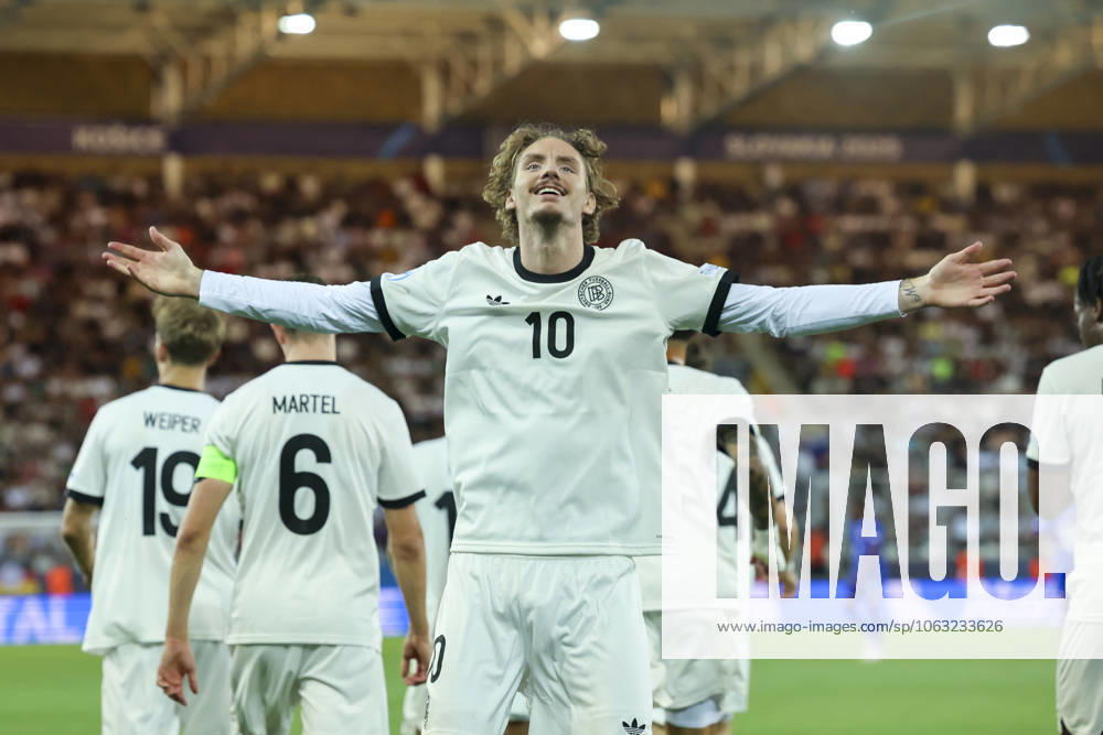Nick Woltemade Germany celebrates after scoring his teams second goal, UEFA European Under 21 Championship 2025 Semi Final, Germany v France, Košicka futbalova arà na, June 25, 2025 in Košice, Slovakia Photo by Marco Steinbrenner DeFodi Images Nick Woltemade Germany celebrates after scoring his teams second goal, UEFA European Under 21 Championship 2025 Semi Final, Germany v France, Košicka futbalova arà na, June 25, 2025 in Košice, Slovakia Photo by Marco Steinbrenner DeFodi Images