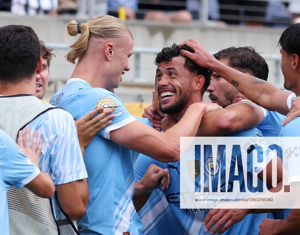 KW26 Orlando, USA, 26th June 2025. Erling Haaland of Manchester City celebrating scoring their third goal with Matheus Nunes of Manchester City (l) during the Juventus vs Manchester City FIFA Club World Cup match at Camping World Stadium, Orlando. Picture credit should read: David Klein Sportimage . SPI_092_DK_Juventus_Man_City SPI-3993-0088