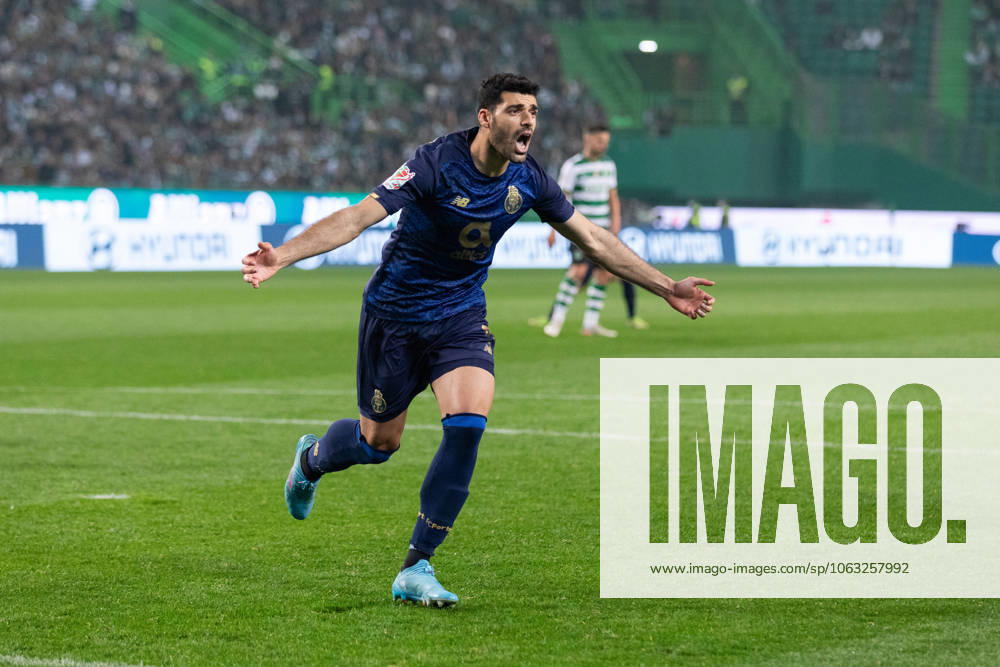 Porto forward from Iran MEHDI TAREMI (9) celebrating after scoring a goal during the game for Portugal Cup between Sporting and Porto at Estadio Jose de Alvalade Lisbon Portugal - ZUMAs359 20220302_zsp_s359_063