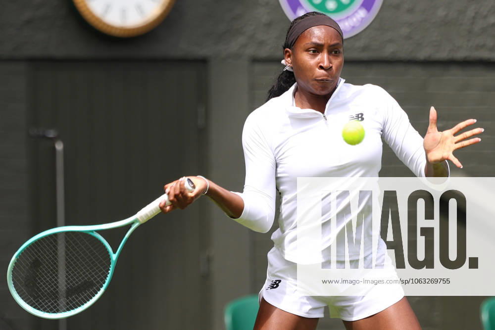 COCO GAUFF of USA during the practice session before Championships 2025 at Wimbledon AELTC in London. London England - ZUMAc278 20250627_zsp_c278_028