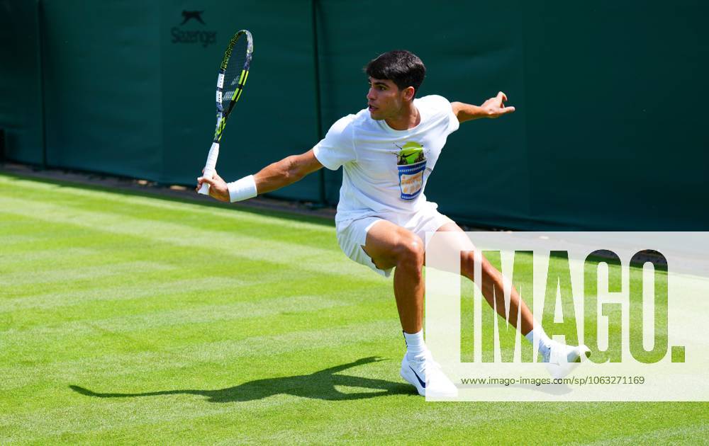 Carlos Alcaraz practices Wimbledon Tennis Championships, Friday Practice, The All England Lawn Tennis and Croquet Club, London, UK - 27 Jun 2025London The All England Lawn Tennis and United Kingdom