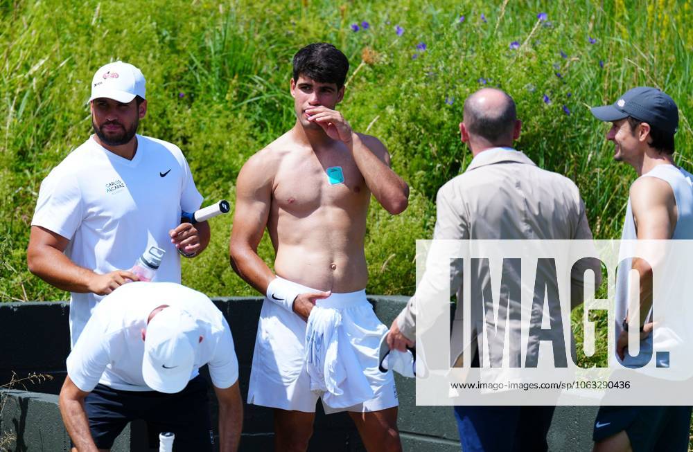 Carlos Alcaraz practices Wimbledon Tennis Championships, Saturday Practice, The All England Lawn Tennis and Croquet Club, London, UK - 28 Jun 2025London The All England Lawn Tennis and United Kingdom