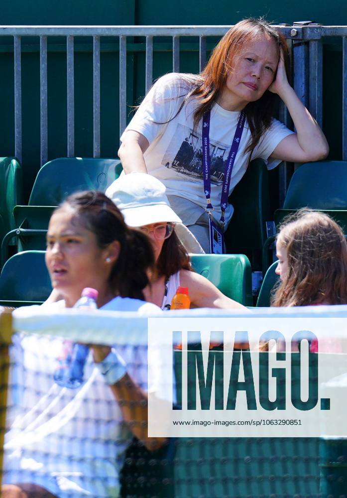Emma Raducanu practices watched by her mother Wimbledon Tennis Championships, Saturday Practice, The All England Lawn Tennis and Croquet Club, London, UK - 28 Jun 2025London The All England Lawn Tennis and United Kingdom