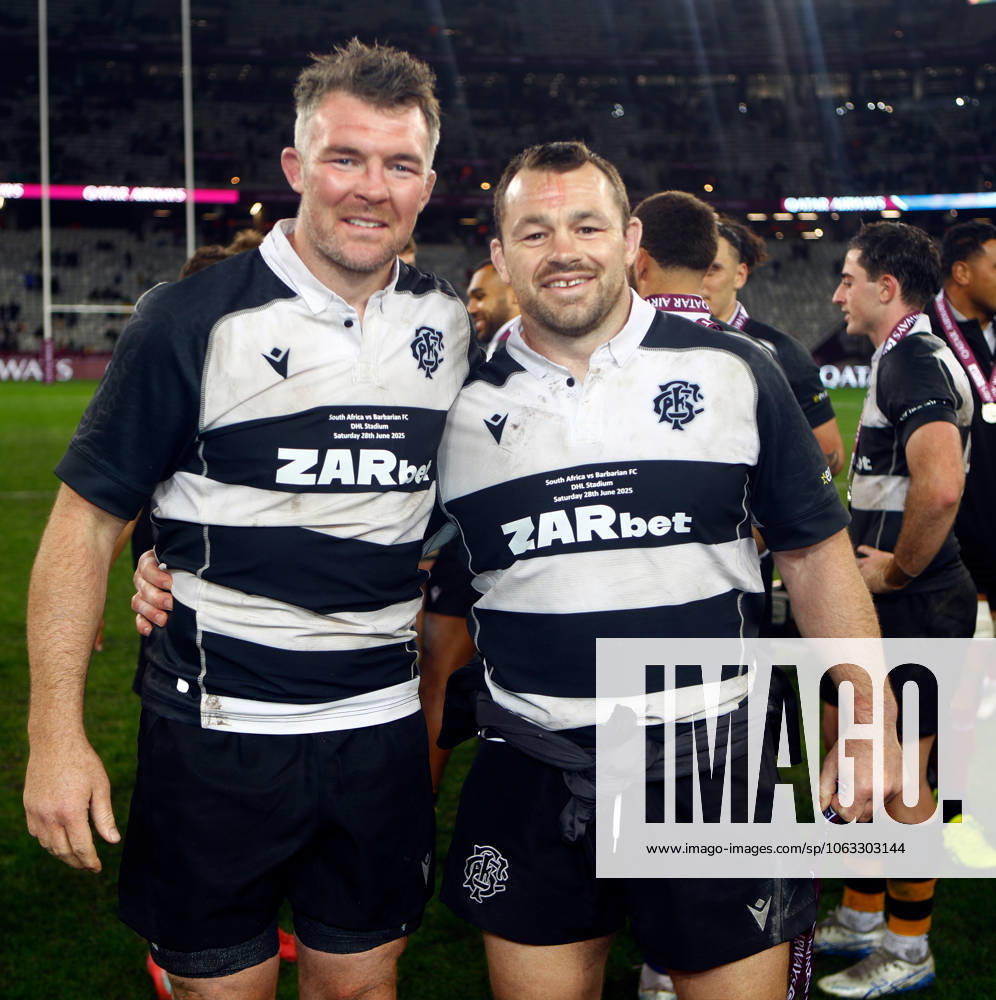 Qatar Airways Cup, DHL Stadium, Cape Town, South Africa 29 6 2025 South Africa vs Barbarians Peter OMahony and Cian Healy of the Barbarians FC after the match Peter OMahony and Cian Healy after the match29 6 2025