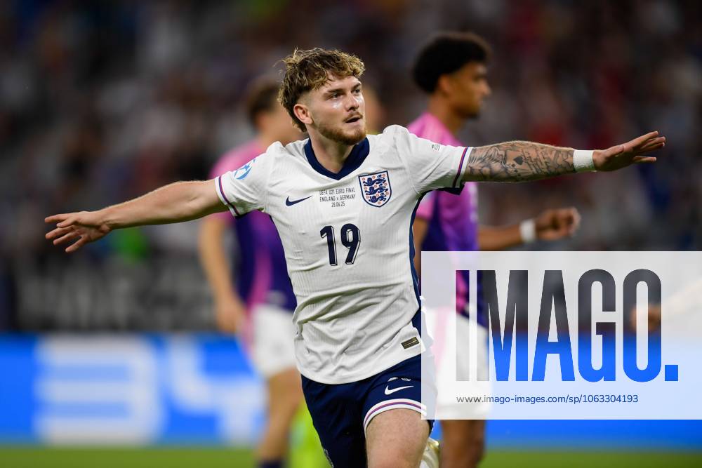 Harvey Elliott of England U21, U 21 celebrates their goal to make it 1-0 to England England U21 v Germany U21, UEFA U21 Championship, Final, National Football Stadium, Bratislava, Slovakia - 28 Jun 2025Bratislava National Football Stadium Slovakia