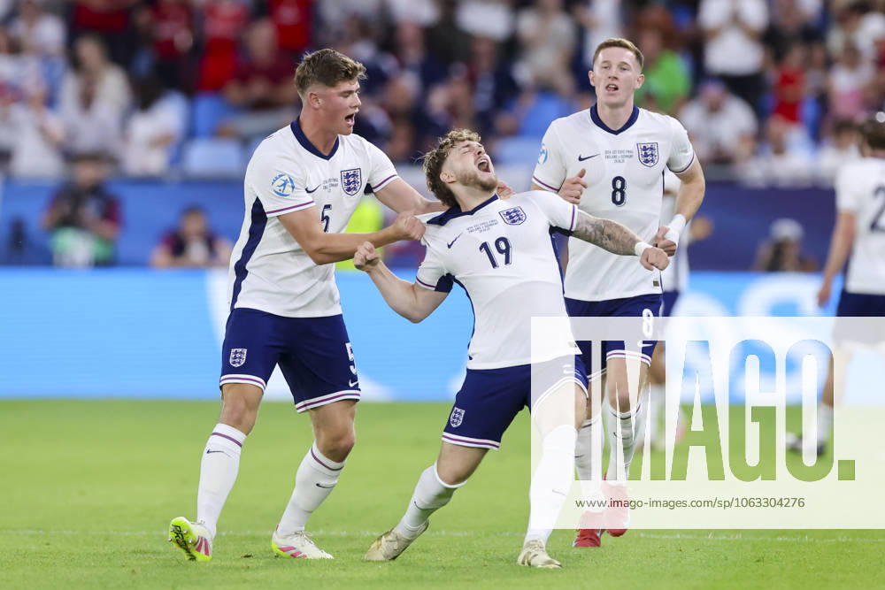 Harvey Elliott England celebrates after scoring his teams first goal with Charlie Cresswell England and Elliot Andersen England , UEFA European Under 21 Championship 2025 Final, England v Germany Final, National Football Stadium on June 28, 2025 in Bratislava, Slovakia Photo by Marco Steinbrenner DeFodi Images Harvey Elliott England celebrates after scoring his teams first goal with Charlie Cresswell England and Elliot Andersen England , UEFA European Under 21 Championship 2025 Final, England v Germany Final, National Football Stadium, June 28, 2025 in Bratislava, Slovakia Photo by Marco Steinbrenner DeFodi Images