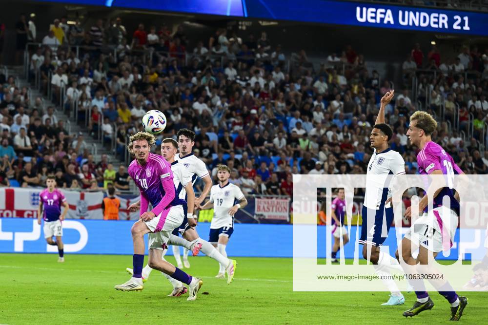 BRATISLAVA - Nick Woltemade of Germany U21, U 21 Jay Stansfield of England U21, Jarell Quansah of England U21, Nelson Weiper of Germany U21 (l-r) at the National Football Stadium during the Under-21 European Championship, EM, Europameisterschaft final between Young England and Young Germany. ANP Hollandse Hoogte UEFA European Under-21 Championship 2025 Final 2024 25 ANPxSportx xGerritxvanxKeulenxIVx 530647530 originalFilename: 530647530