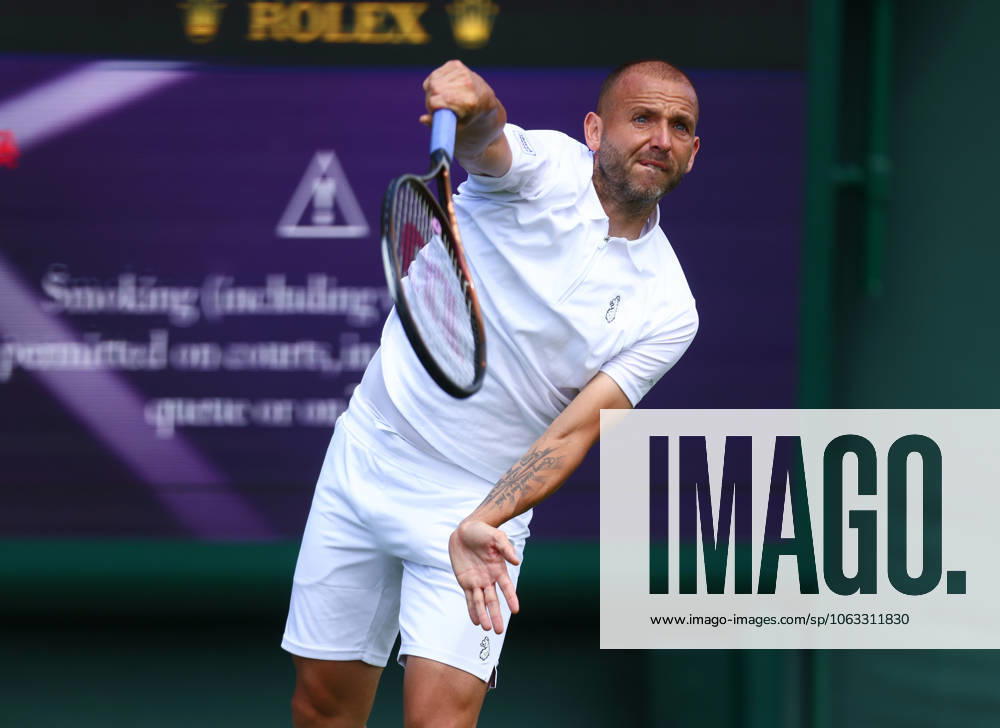 Wimbledon Championships 2025 AELTC, Saturday Practice, London, UK - 28 06 2025 Dan Evans (GBR) Practices at Wimbledon ahead of the 2025 Championships London Wimbledon London GBR, UK NEWSPAPERS OUT