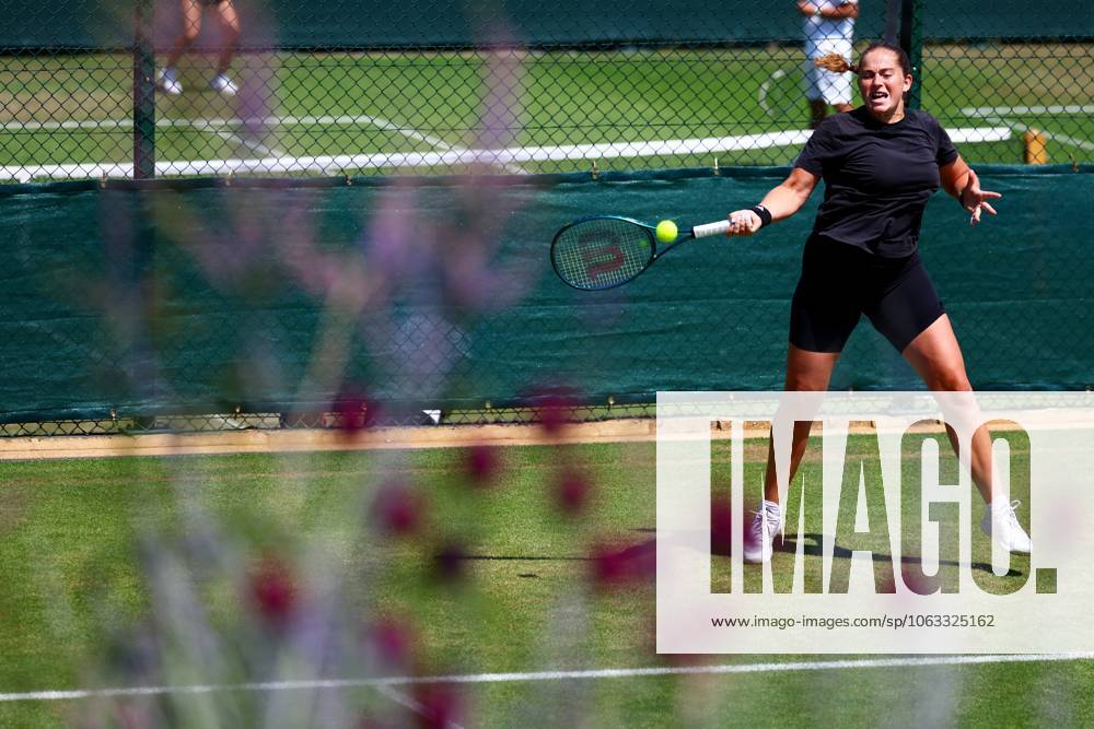 Jelena Ostapenko during practice. Wimbledon Tennis Championships, Sunday Practice, The All England Lawn Tennis and Croquet Club, London, UK - 29 Jun 2025London The All England Lawn Tennis and United Kingdom