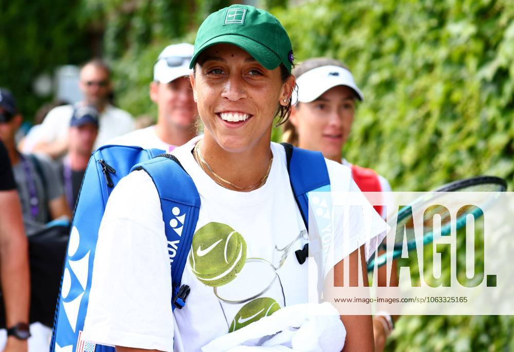 Madison Keys before practice. Wimbledon Tennis Championships, Sunday Practice, The All England Lawn Tennis and Croquet Club, London, UK - 29 Jun 2025London The All England Lawn Tennis and United Kingdom