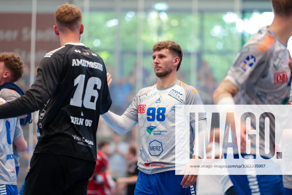 2 Handball Bundesliga, Catch-up match, TuSEM Essen Dessau Rosslauer HV 06, Yannick Marcos Pust Dessau Rosslauer HV 06 cheers, Essen Sporthalle Am Hallo NRW Germany xRHR PHOTO DEx