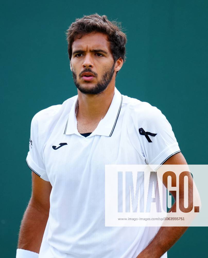 Francisco Cabral of Portugal wearing a black ribbon for Diogo Jota, during his Men s Doubles second round match Wimbledon Tennis Championships, Day 5, The All England Lawn Tennis and Croquet Club, London, UK - 04 Jul 2025London The All England Lawn Tennis and United Kingdom