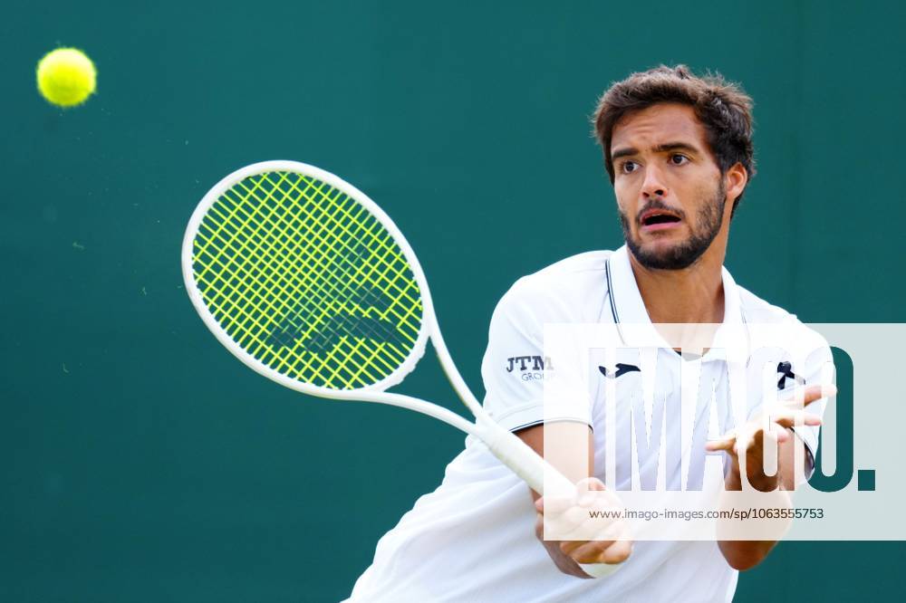 Francisco Cabral of Portugal wearing a black ribbon for Diogo Jota, during his Men s Doubles second round match Wimbledon Tennis Championships, Day 5, The All England Lawn Tennis and Croquet Club, London, UK - 04 Jul 2025London The All England Lawn Tennis and United Kingdom