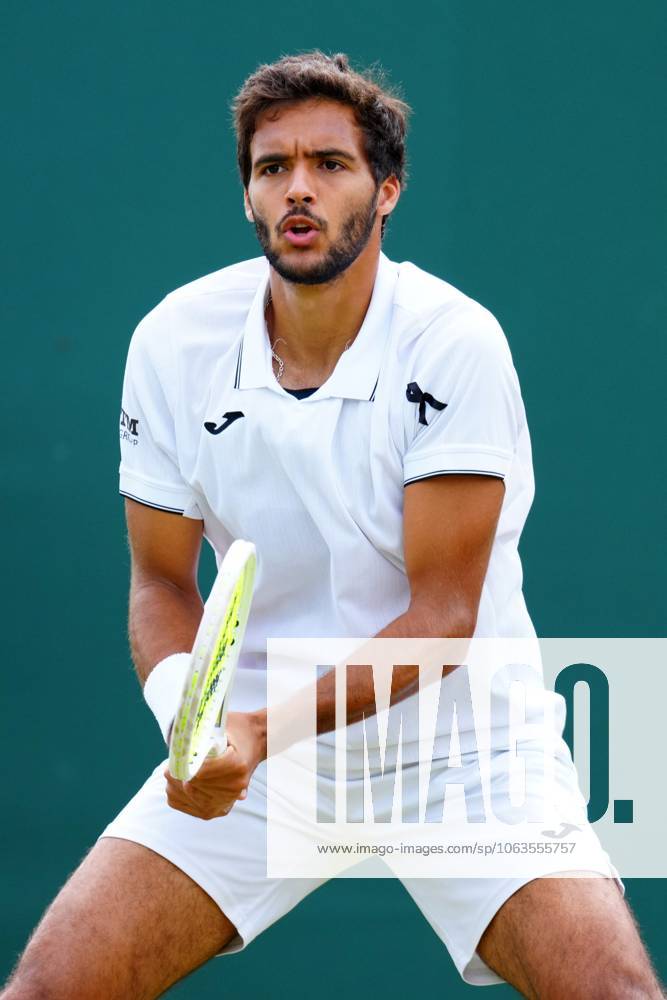 Francisco Cabral of Portugal wearing a black ribbon for Diogo Jota, during his Men s Doubles second round match Wimbledon Tennis Championships, Day 5, The All England Lawn Tennis and Croquet Club, London, UK - 04 Jul 2025London The All England Lawn Tennis and United Kingdom