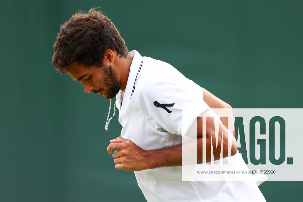 Francisco Cabral of Portugal wearing a black ribbon for Diogo Jota, during his Men s Doubles second round match Wimbledon Tennis Championships, Day 5, The All England Lawn Tennis and Croquet Club, London, UK - 04 Jul 2025London The All England Lawn Tennis and United Kingdom