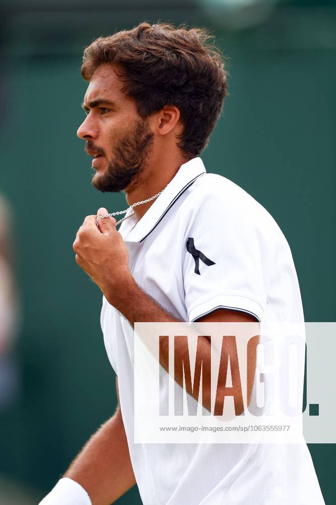 Francisco Cabral of Portugal wearing a black ribbon for Diogo Jota, during his Men s Doubles second round match Wimbledon Tennis Championships, Day 5, The All England Lawn Tennis and Croquet Club, London, UK - 04 Jul 2025London The All England Lawn Tennis and United Kingdom
