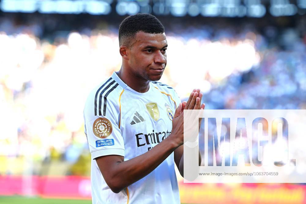 (250706) -- NEW JERSEY, July 6, 2025 -- Kylian Mbappe of Real Madrid celebrates a goal during the quarterfinal match between Real Madrid (Spain) and Borussia Dortmund (Germany) at the FIFA Club World Cup 2025 in New Jersey, the United States, July 5, 2025. ) (SP)U.S.-NEW JERSEY-FOOTBALL-FIFA CLUB WORLD CUP-QUARTERFINALS-REAL MADRID VS BORUSSIA DORTMUND WuxXiaoling