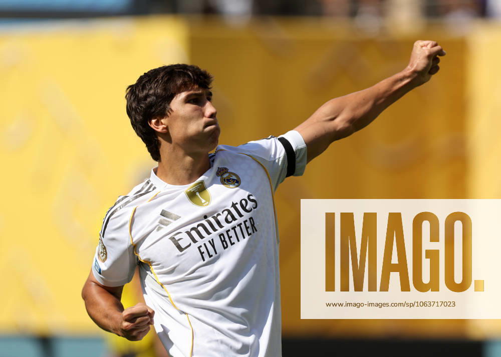 New Jersey, USA, 5th July 2025. Gonzalo Garcia of Real Madrid celebrates his goal during the Real Madrid vs Borussia Dortmund FIFA Club World Cup quarter final match at Metlife Stadium, New Jersey. Picture credit should read: David Klein Sportimage . SPI_069_DK_Madrid_Dortmund SPI-4006-0072