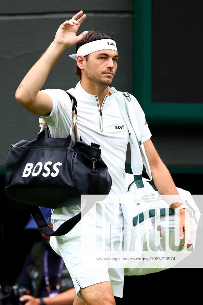 Taylor Fritz walking onto court ahead of his fourth round match Wimbledon Tennis Championships, Day 7, The All England Lawn Tennis and Croquet Club, London, UK - 06 Jul 2025London The All England Lawn Tennis and United Kingdom