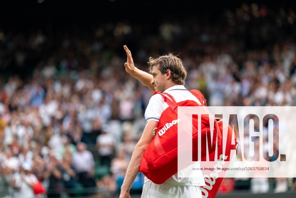 2025-07-06 Wimbledon 2025 LONDON, ENGLAND - JULY 6: Nicolas Jarry of Chile during Wimbledon 2025 at All England Lawn Tennis & Croquet Club on July 6, 2025 in London, England. London All England Lawn Tennis & Croquet Club England Content not available for redistribution in The Netherlands directly or indirectly through any third parties.