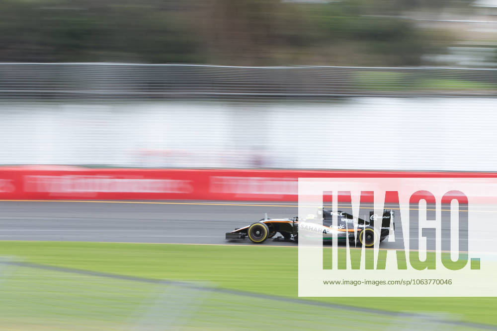 Sergio Perez (MEX) 11 from the Sahara Force India F1 team during practise session three at the 2016 Australian Formula One Grand Prix at Albert Park, Melbourne, Australia. Sydney Low Cal Media