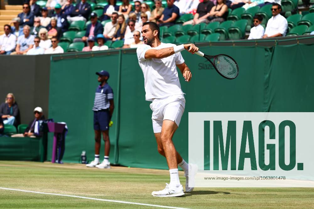 Marin Cilic during his Round of 16 match Wimbledon Tennis Championships, Day 8, The All England Lawn Tennis and Croquet Club, London, UK - 07 Jul 2025London The All England Lawn Tennis and United Kingdom