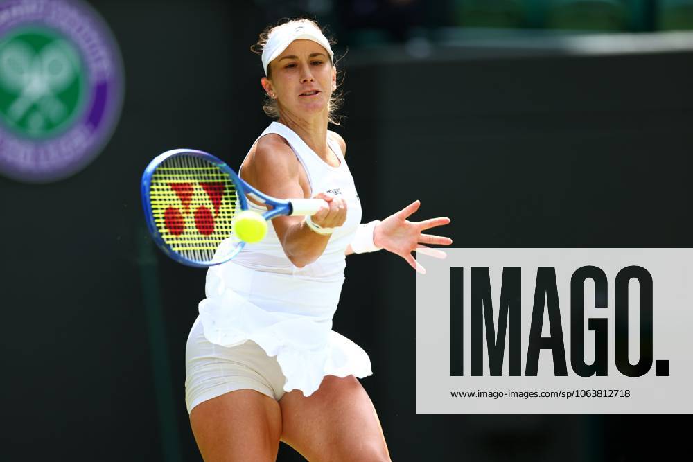 Belinda Bencic during her Round of 16 match Wimbledon Tennis Championships, Day 8, The All England Lawn Tennis and Croquet Club, London, UK - 07 Jul 2025London The All England Lawn Tennis and United Kingdom