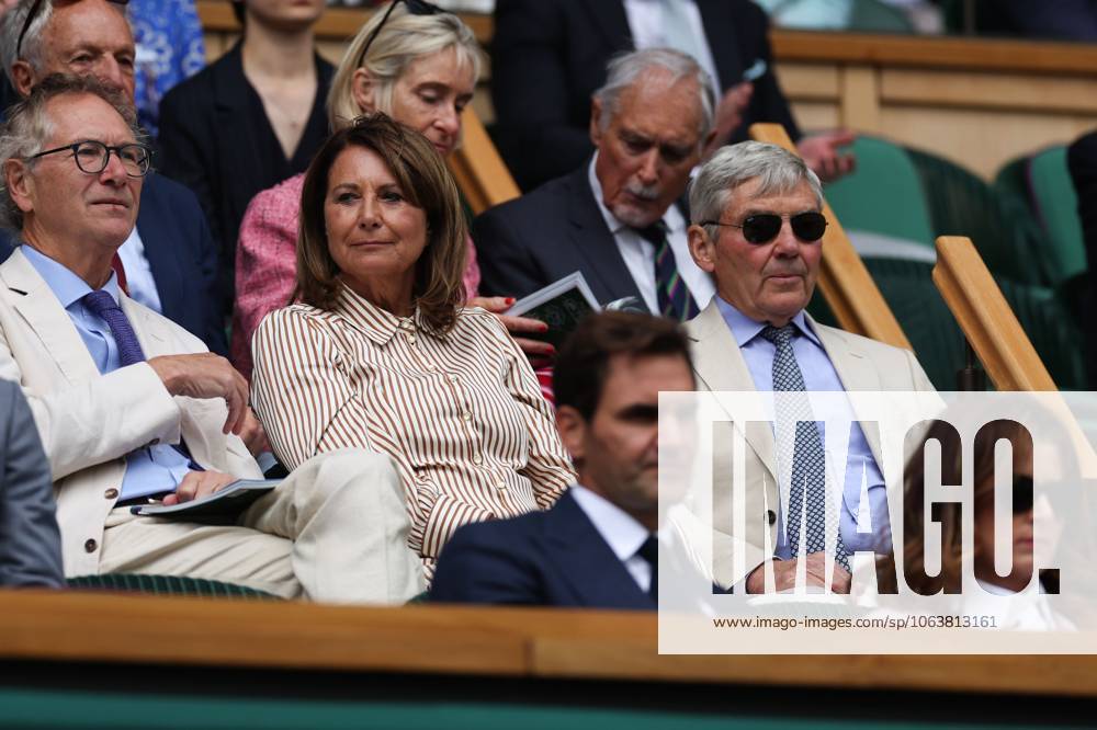 Carole Middleton and Michael Middleton watch the Novak Djokovic v Alex de Minaur Round of 16 match Wimbledon Tennis Championships, Day 8, The All England Lawn Tennis and Croquet Club, London, UK - 07 Jul 2025London The All England Lawn Tennis and United Kingdom