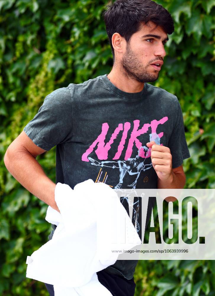 Carlos Alcaraz on the practice courts Wimbledon Tennis Championships, Day 10, The All England Lawn Tennis and Croquet Club, London, UK - 09 Jul 2025London The All England Lawn Tennis and United Kingdom