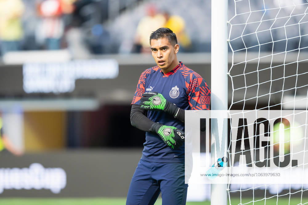 INGELWOOD, CA - AUGUST 3: Raul Rangel 27 of Club Deportivo Guadalajara Chivas before a game between Club Deportivo Guadalajara and Los Angeles Galaxy at SoFi Stadium on August 3, 2022 in Ingelwood, California.