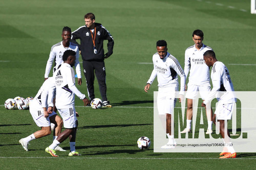Eder Militao of Real Madrid in action during the training day celebrated at Ciudad Deportiva Real Madrid on October 01, 2022, in Valdebebas, Madrid, Spain.