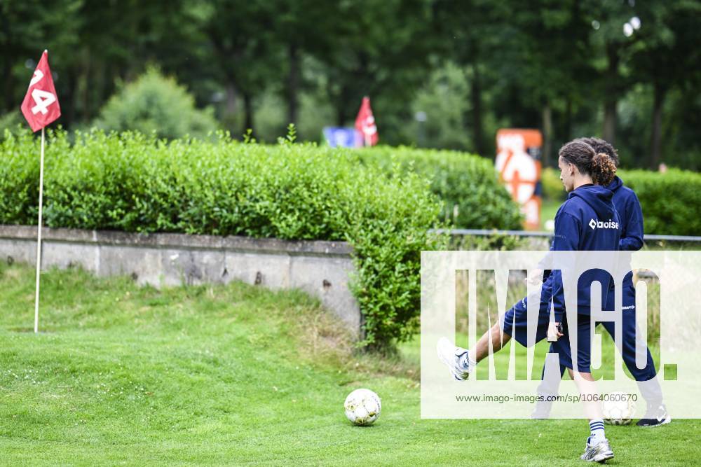 Gent s Mohamed El Adfaoui pictured in action during a team building activity of Belgian soccer team KAA Gent, during their summer camp in Horst, the Netherlands on Friday 11 July 2025. The team is preparing for the upcoming 2025-2026 first division season. TOM GOYVAERTS TomxGoyvaerts x128906301x