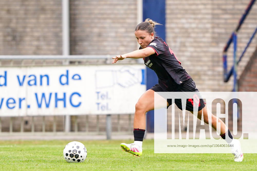 2025-07-11 PEC Zwolle Women v Bayer Leverkusen Women - Pre-season friendly WEZEP, NETHERLANDS - JULY 11: Merino Gonzalez of Bayer Leverkusen 04 during the Pre-season friendly match between PEC Zwolle Women and Bayer Leverkusen Women at Sportpark Mulderssingel on July 11, 2025 in Wezep, Netherlands. Wezep Sportpark Mulderssingel Netherlands Content not available for redistribution in The Netherlands directly or indirectly through any third parties.