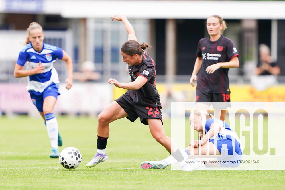 2025-07-11 PEC Zwolle Women v Bayer Leverkusen Women - Pre-season friendly WEZEP, NETHERLANDS - JULY 11: Ruby Grant of Bayer Leverkusen 04 during the Pre-season friendly match between PEC Zwolle Women and Bayer Leverkusen Women at Sportpark Mulderssingel on July 11, 2025 in Wezep, Netherlands. Wezep Sportpark Mulderssingel Netherlands Content not available for redistribution in The Netherlands directly or indirectly through any third parties.