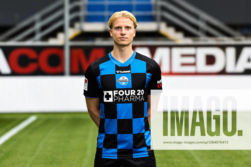 Anton Bäuerle, SC Paderborn 2 Soccer Bundesliga portrait appointment 2 BL 2025 2026 official photo appointment SC Paderborn in the Home Deluxe Arena in Paderborn portrait, portrait, single picture, Germany, soccer, men, GER, 11 07 2025 Christian Schroedter