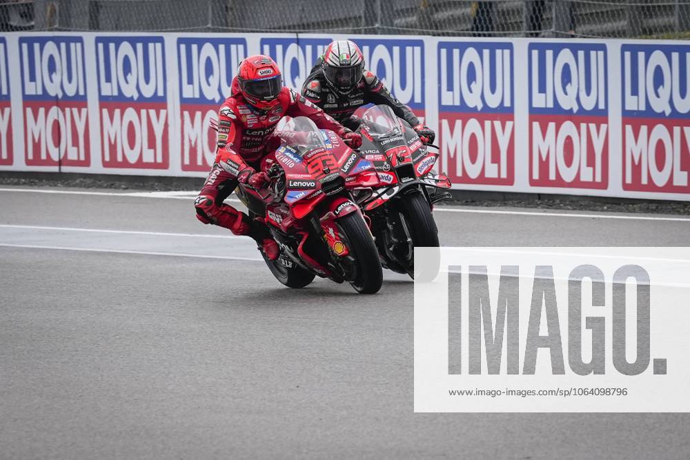 Sprint race of MotoGP Liqui Moly Motorrad Grand Prix Deutschland at Sachsenring Circuit. July 12 2025 In picture: Marc Marquez and Marco Bezzecchi Carrera al sprint del Gran Premio Liqui Moly Motorrad de MotoGP de Alemania en el Circuito de Sachsenring, 12 de Julio de 2025 POOL MotoGP.com Cordon Press Images will be for editorial use only. Mandatory credit: MotoGP.com Cordon Press Cordon Press Cordon Press Cordon Press