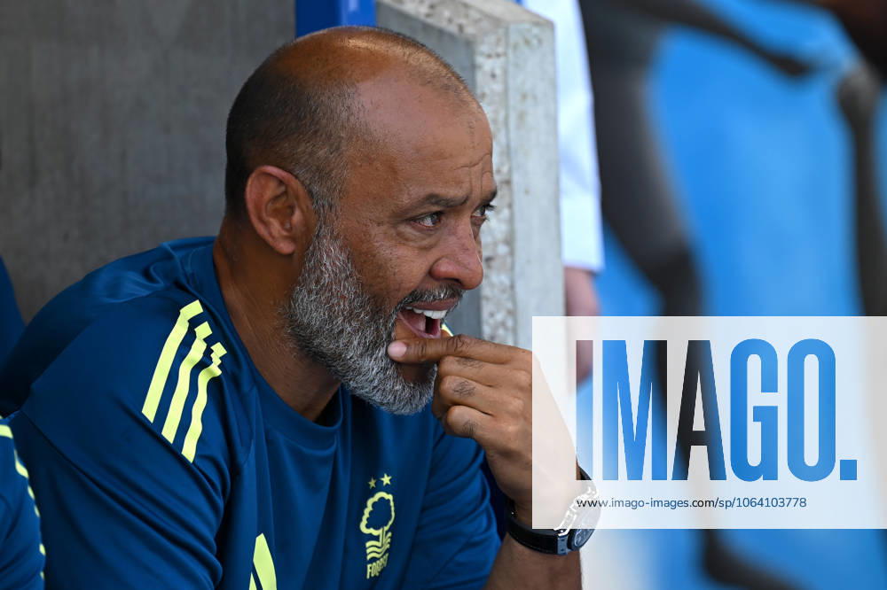 Chesterfield v Nottingham Forest - Pre-Season Friendly Nuno Espirito Santo, Nottingham Forest head coach, looks on during the pre-season friendly match between Chesterfield and Nottingham Forest at the SMH Group Stadium in Chesterfield, England, on July 12, 2025. Chesterfield Derbyshire United Kingdom