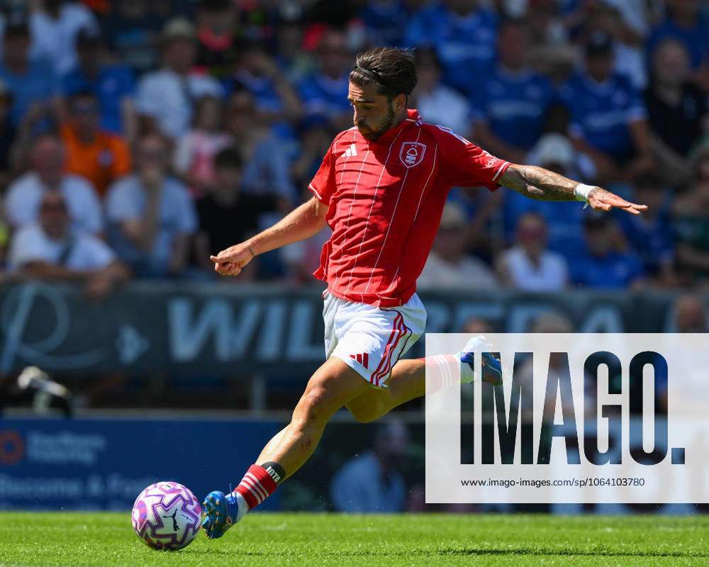 Chesterfield v Nottingham Forest - Pre-Season Friendly Jota Silva of Nottingham Forest lines up a shot at goal during the pre-season friendly match between Chesterfield and Nottingham Forest at the SMH Group Stadium in Chesterfield, on July 12, 2025. Chesterfield Derbyshire United Kingdom