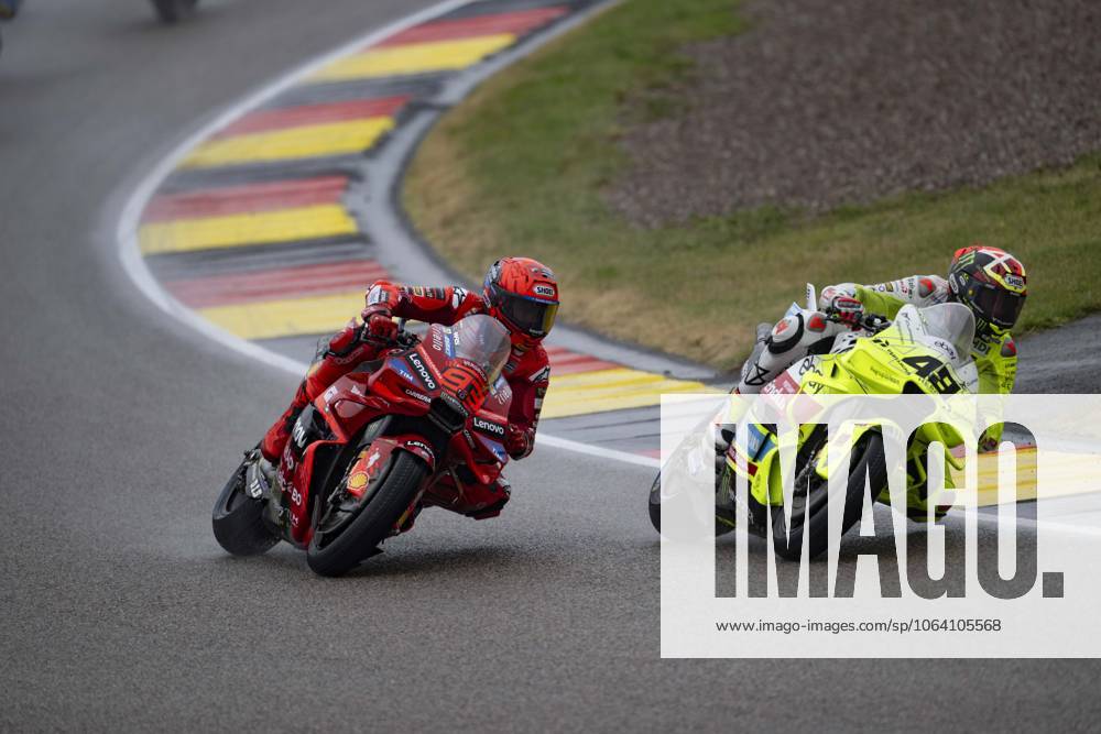 MOTO - MOTO GP - GERMANY GRAND PRIX 2025 93 MARQUEZ Marc (spa), Ducati Lenovo Team, Ducati Desmosedici GP25, action with 49 DI GIANNANTONIO Fabio, Pertamina Enduro VR46 Racing Team, Ducati Desmosedici GP25 during the 2025 MotoGP Motul Liqui Moly Grand Prix of Germany, Germany GP, on the Sachsenring circuit, from July 11 to 13, in Germany - Hohenstein-ErnstthalGermany