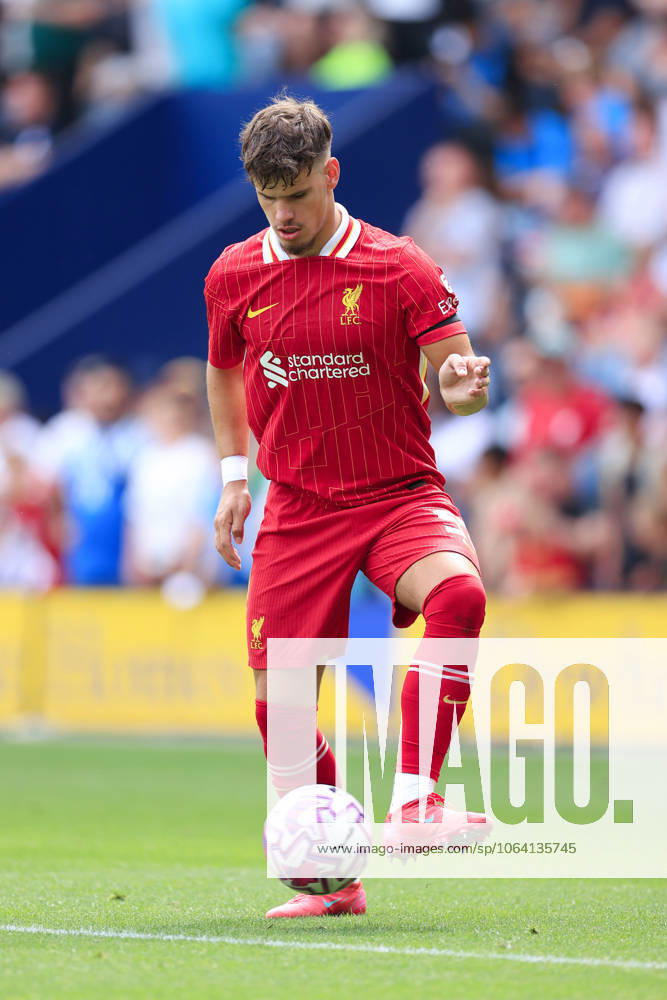 Fußball Vorsaison-Freundschaftsspiel Preston North End gegen Liverpool 13. Juli 2025 Vorsaison-Freundschaftsspiel Preston North End gegen Liverpool Milos Kerkez von Liverpool Foto Simon Stacpoole Abseits Preston UK
