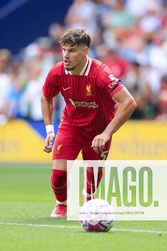 Fußball Vorsaison-Freundschaftsspiel Preston North End gegen Liverpool 13. Juli 2025 Vorsaison-Freundschaftsspiel Preston North End gegen Liverpool Milos Kerkez von Liverpool Foto Simon Stacpoole Abseits Preston UK