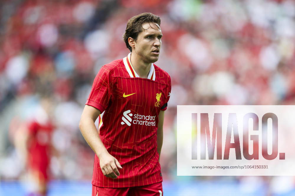 Preston North End FC v Liverpool FC, Pre-Season Friendly, 13 July 2025 Liverpool forward Federico Chiesa (14) during the Preston North End FC v Liverpool FC at Deepdale, Preston, England, United Kingdom on 13 July 2025 Credit: Phil Duncan Every Second Media Editorial use only. All images are copyright Every Second Media Limited. No images may be reproduced without prior permission.