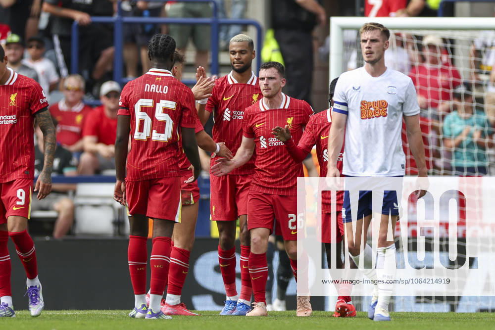 Preston North End FC v Liverpool FC, Pre-Season Friendly, 13 July 2025 Liverpool forward Cody Gakpo (18) celebrates goal during the Preston North End FC v Liverpool FC at Deepdale, Preston, England, United Kingdom on 13 July 2025 Credit: Phil Duncan Every Second Media Editorial use only. All images are copyright Every Second Media Limited. No images may be reproduced without prior permission.