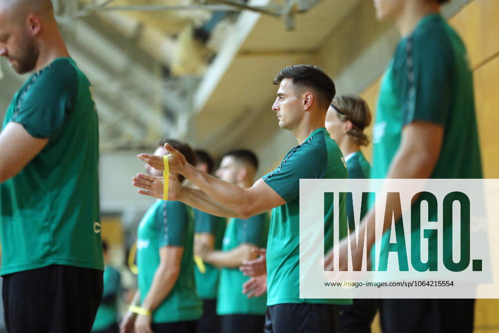 HBL1 Training kick-off of SC DHfK Leipzig, 17 07 25 Lucas Krzikalla 8, SC DHfK Leipzig Handball, DAIKIN HBL, Season 2025 2026, Training kick-off of SC DHfK Leipzig on 17 07 25 in the Quarterback Immobilien Arena Leipzig Kleine Arena